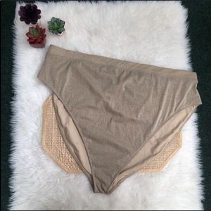 ASOS Metallic High Leg Bikini Bottom